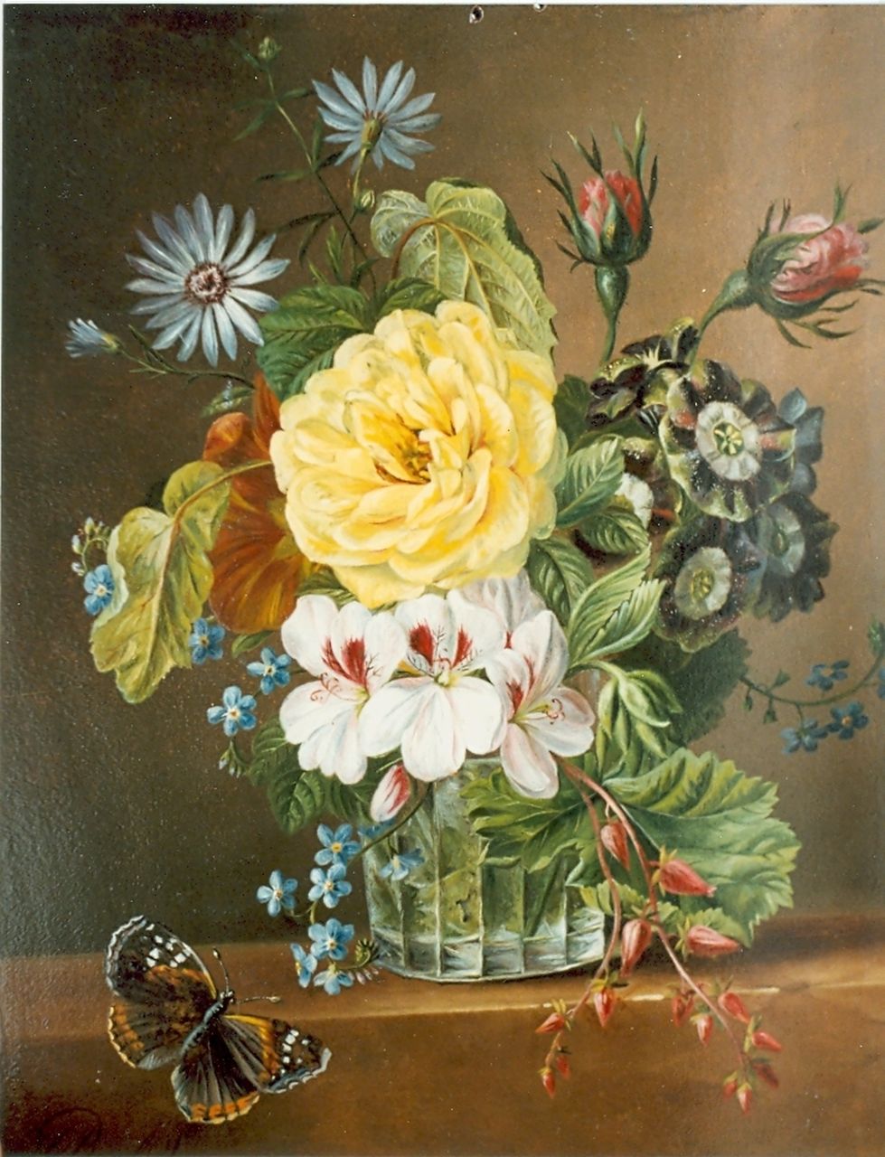 Reekers sr. H.  | Hendrik Reekers sr., Flower still life, Öl auf Holz 30,2 x 25,2 cm, signed l.l.