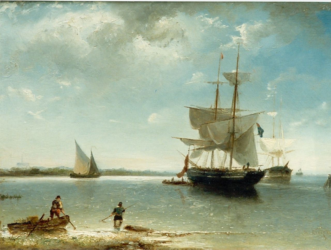 Riegen N.  | Nicolaas Riegen, Sailing boats, Öl auf Holz 24,9 x 34,3 cm, signed l.r.