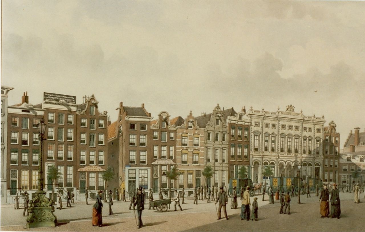 Rieke J.M.A.  | Johan Martinus Anthon Rieke, The post office, Amsterdam, Aquarell auf Papier 32,5 x 50,5 cm, signed l.r.