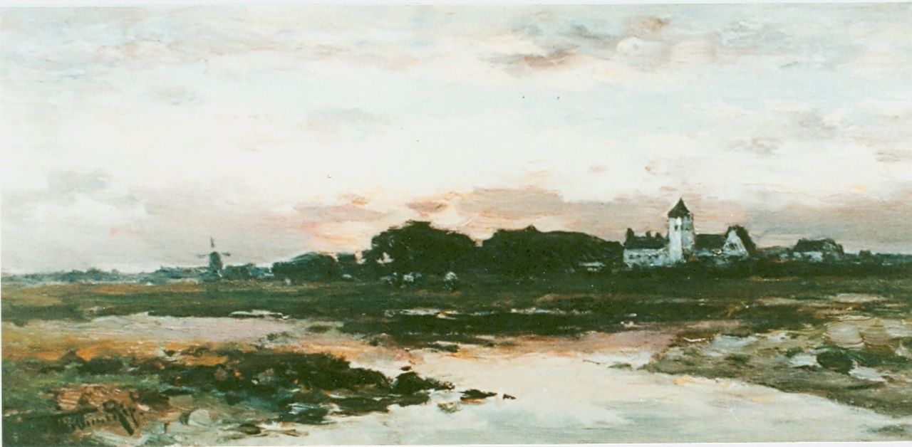 Rip W.C.  | 'Willem' Cornelis Rip, Sunset, Öl auf Leinwand 22,0 x 45,2 cm, signed l.l.