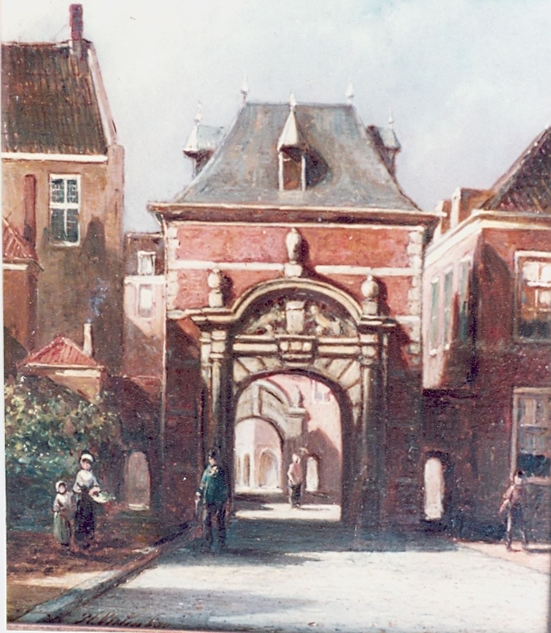 Vertin P.G.  | Petrus Gerardus Vertin, 'Grenadierspoort Binnenhof', The Hague, Öl auf Holz 15,0 x 19,0 cm