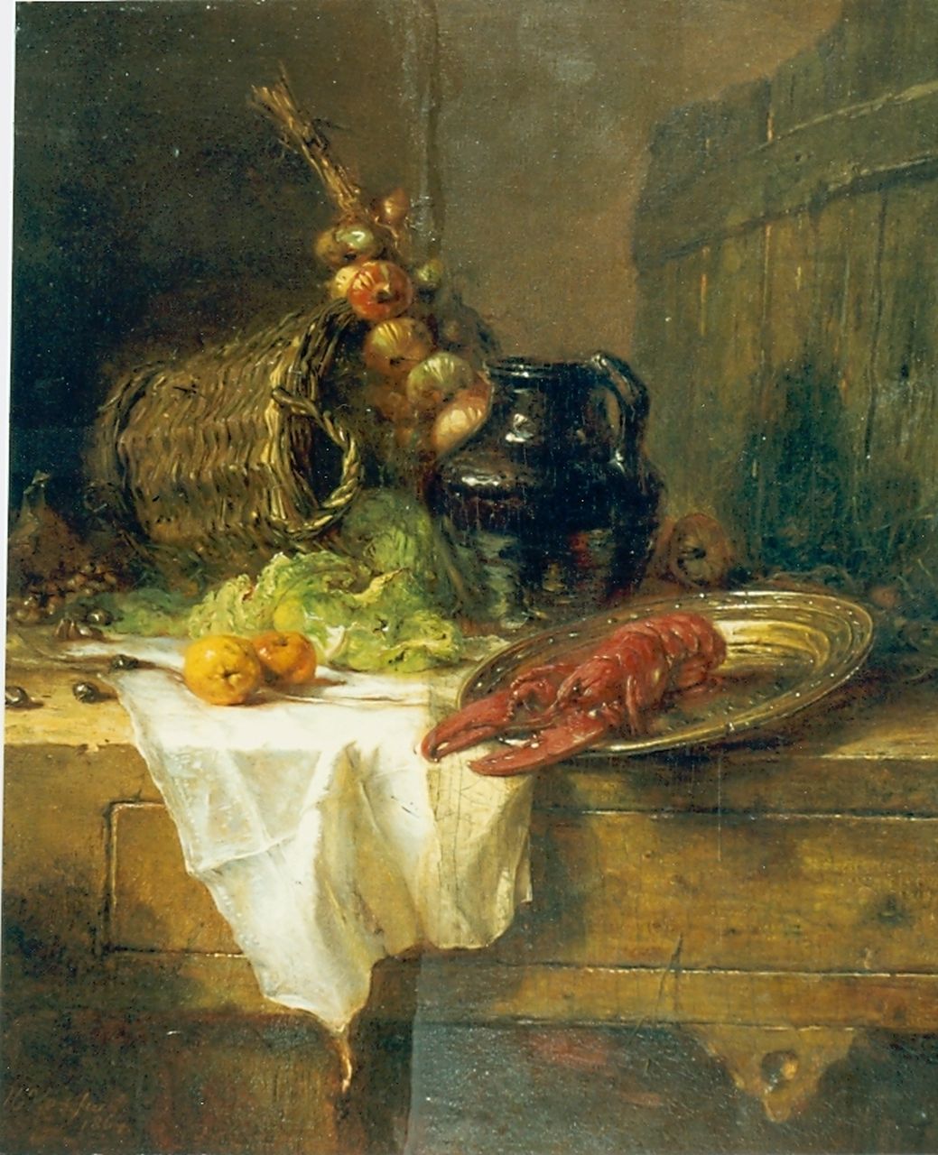Vos M.  | Maria Vos, Still life, Öl auf Holz 35,0 x 29,5 cm, signed l.l. und dated 1864