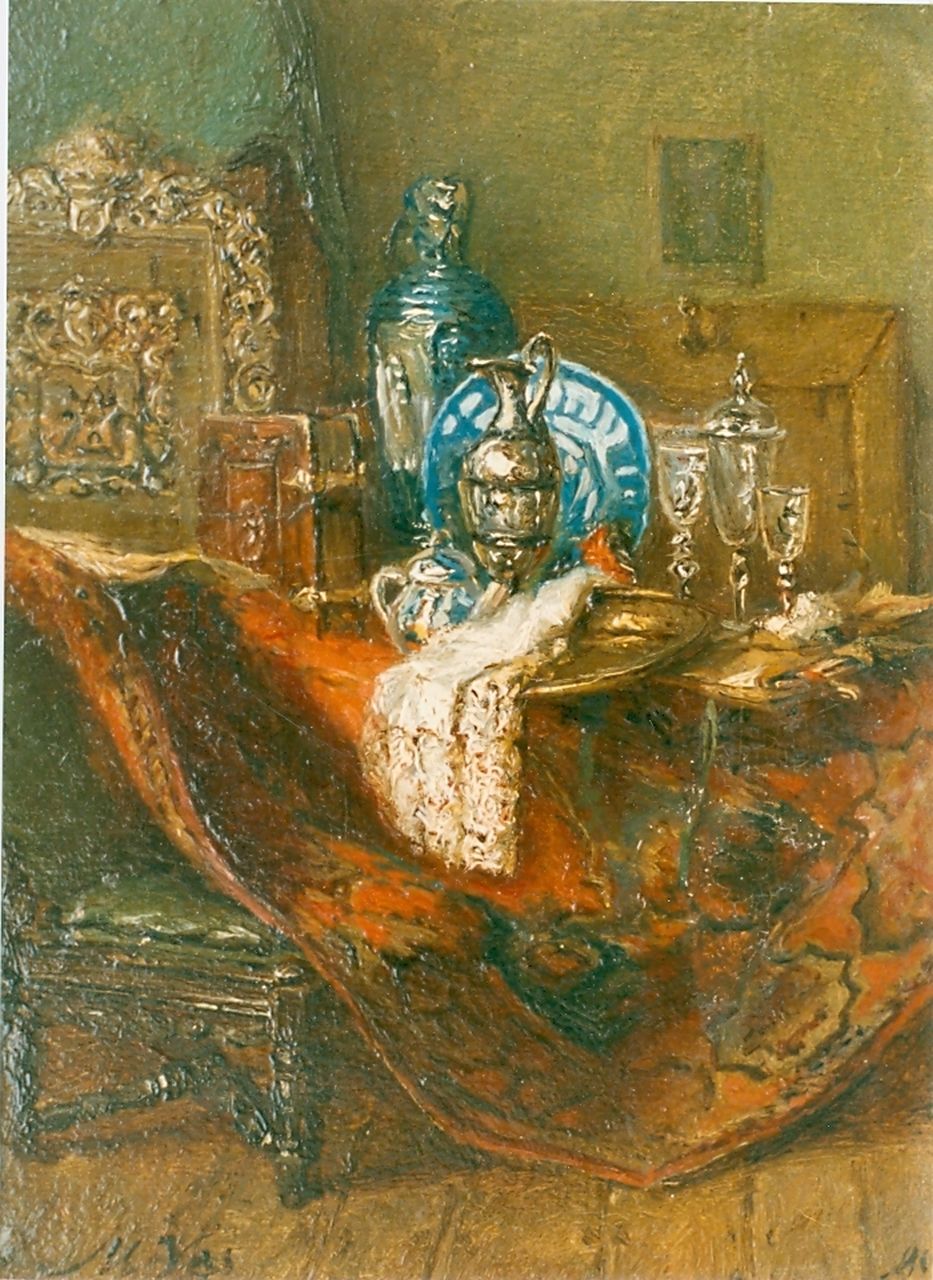 Vos M.  | Maria Vos, Still life, Öl auf Leinwand auf Holz 19,3 x 14,9 cm, signed l.l.