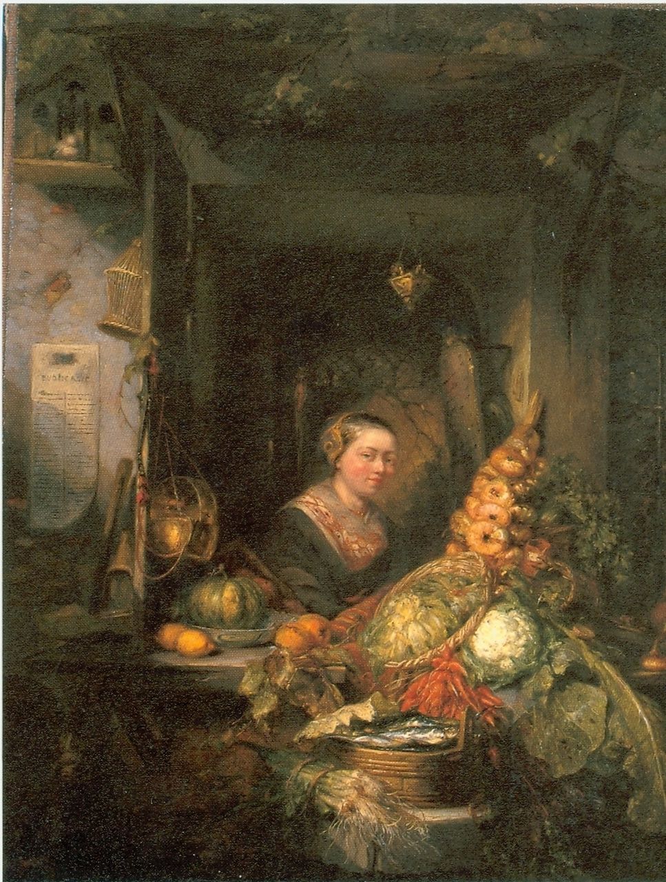 Vos M.  | Maria Vos, Vegetable-seller, Öl auf Leinwand 44,5 x 35,0 cm
