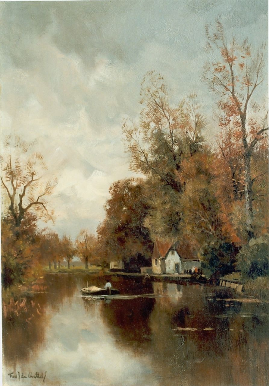 Rossum du Chattel F.J. van | Fredericus Jacobus van Rossum du Chattel, Autumn landscape, Öl auf Leinwand 56,5 x 39,3 cm, signed l.l.