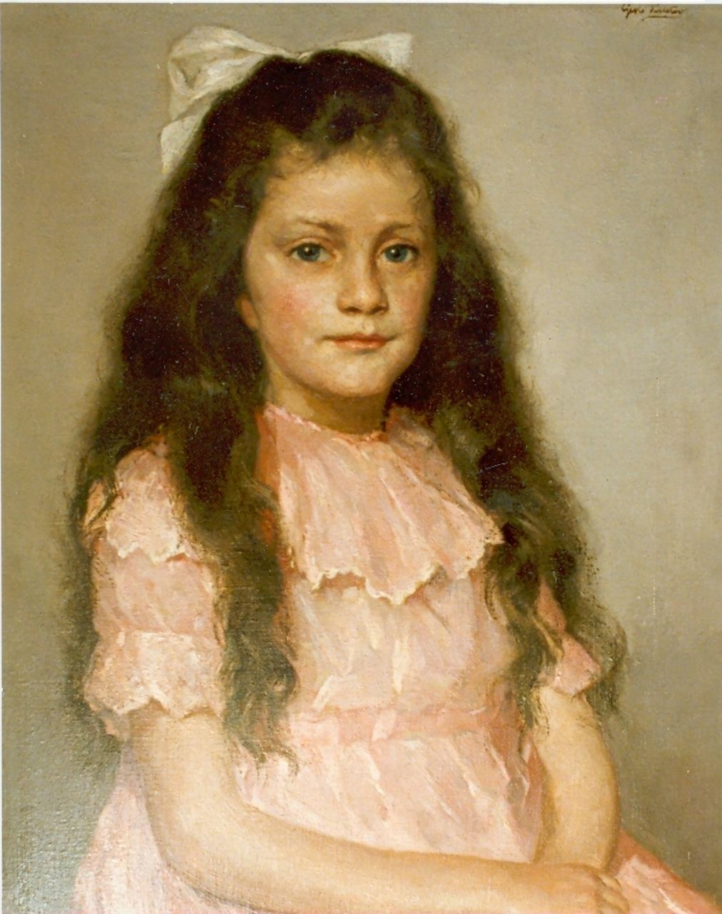 Rueter W.C.G.  | Wilhelm Christian 'Georg' Rueter, Portrait of young girl, Öl auf Leinwand 60,3 x 50,2 cm, signed u.r.