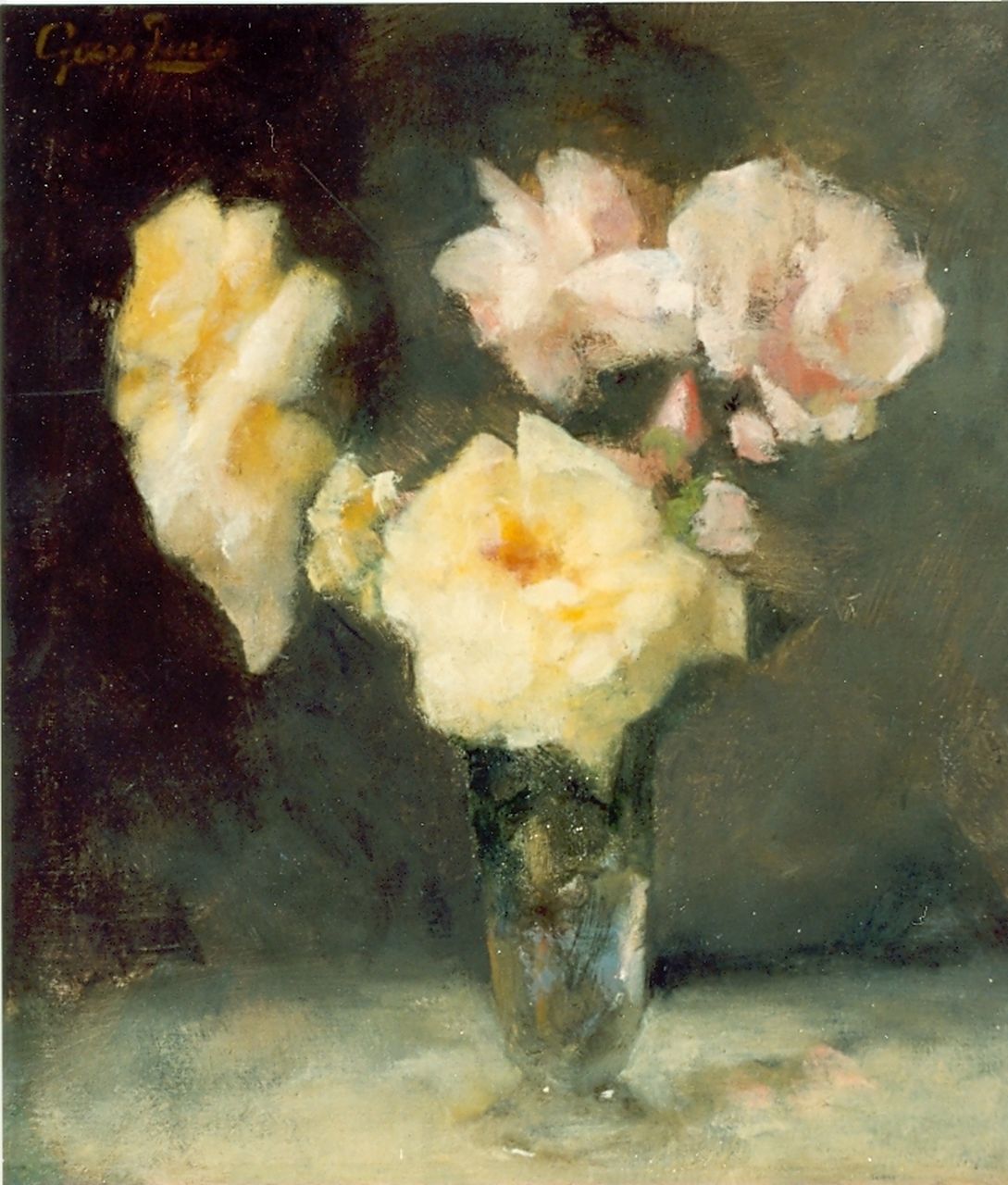 Rueter W.C.G.  | Wilhelm Christian 'Georg' Rueter, Bouquet of roses, Öl auf Leinwand 40,0 x 37,0 cm, signed u.l.