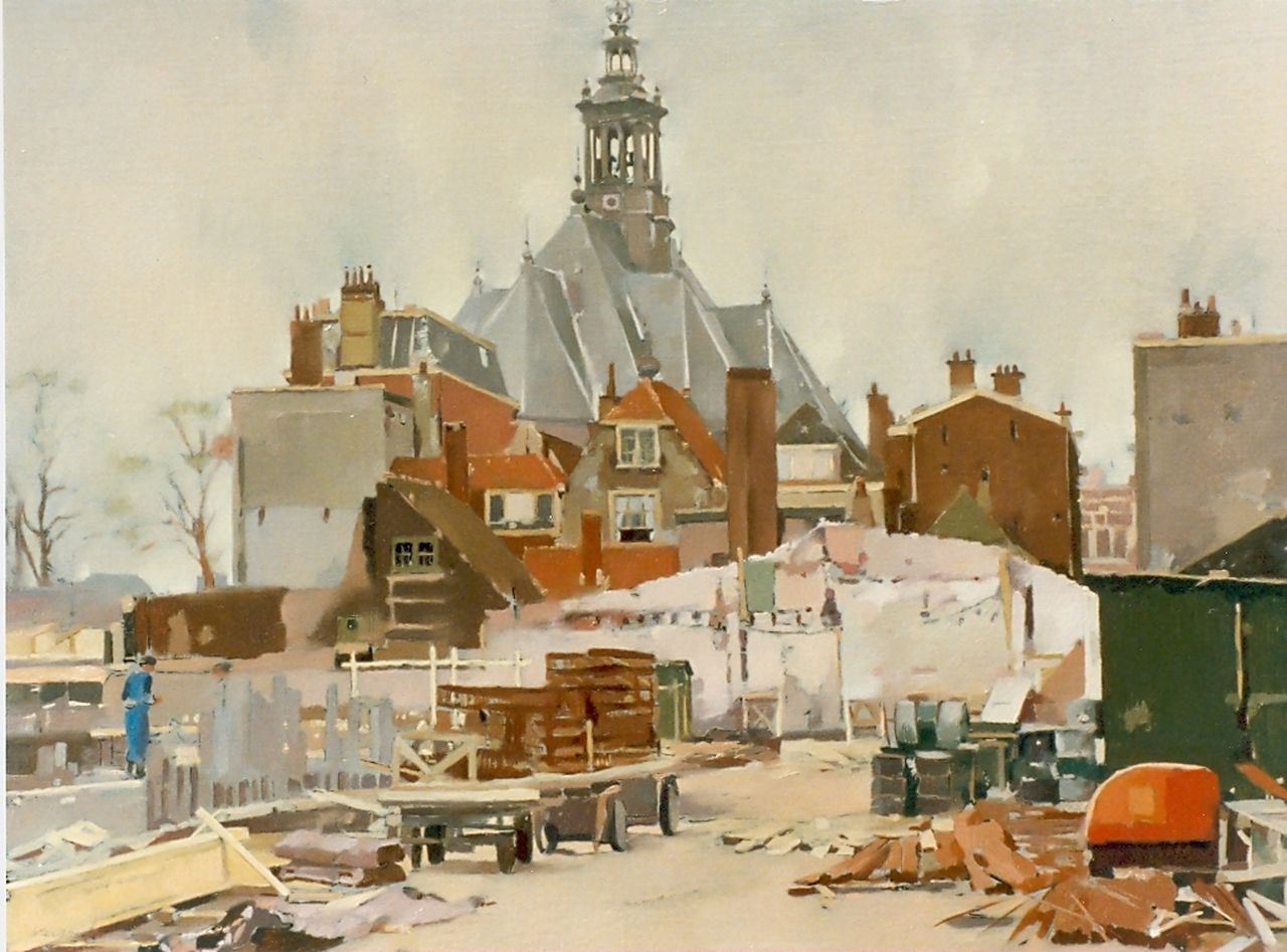Verdonk F.W.  | Frederik Willem 'Frits' Verdonk, The 'Spui', The Hague, Öl auf Leinwand 44,0 x 74,0 cm, signed l.l.