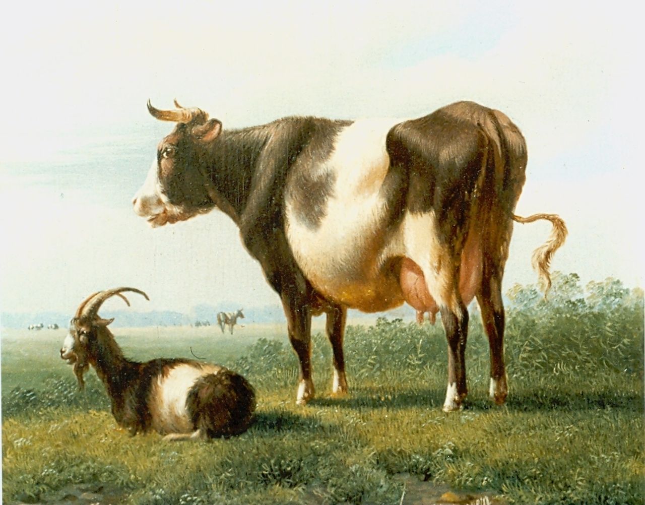 Verhoesen A.  | Albertus Verhoesen, Cattle in a meadow, Öl auf Leinwand 14,3 x 16,5 cm, signed l.r.