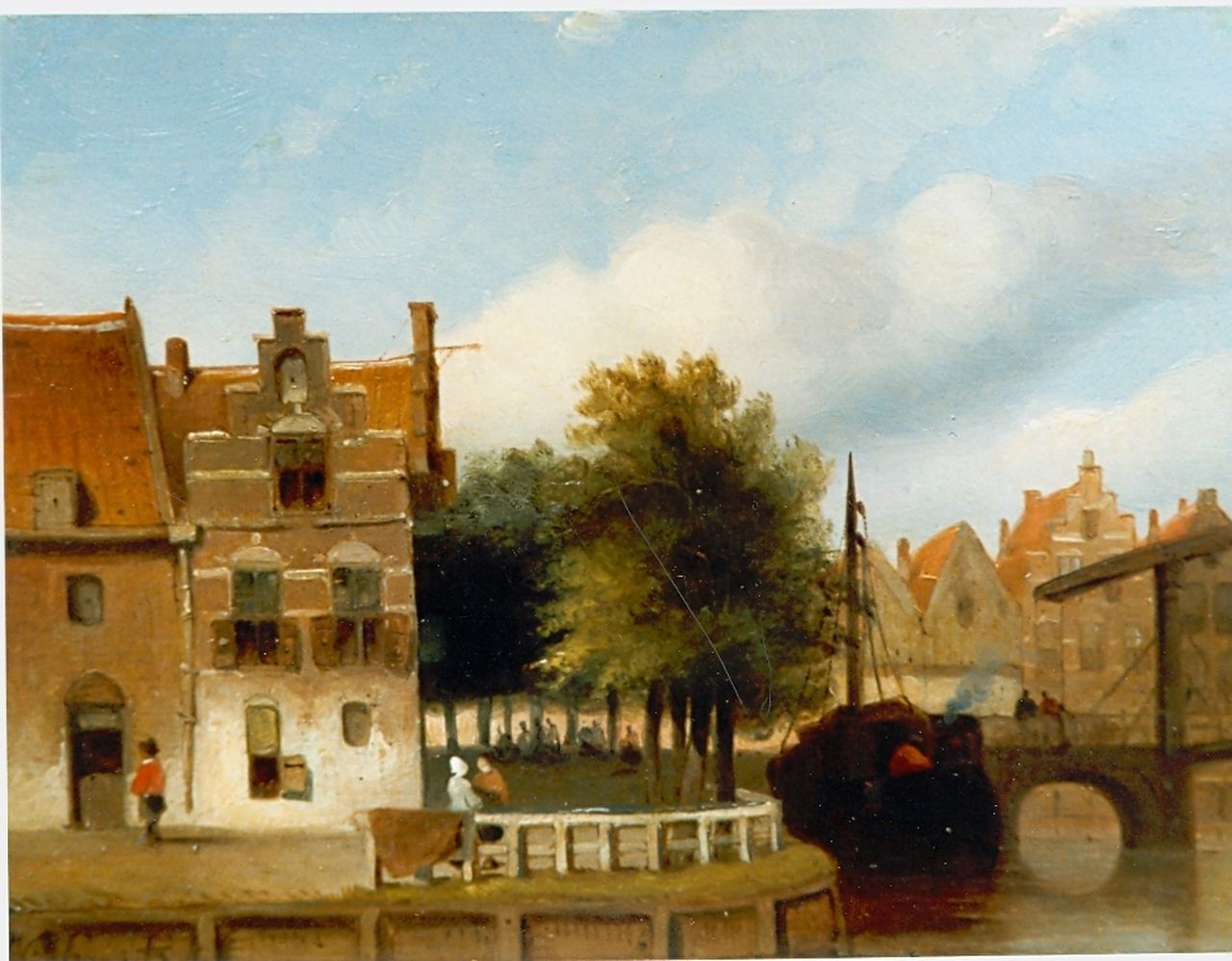 Smits J.G.  | Jan Gerard Smits, Townscape, Öl auf Holz 14,0 x 18,5 cm, signed l.l.