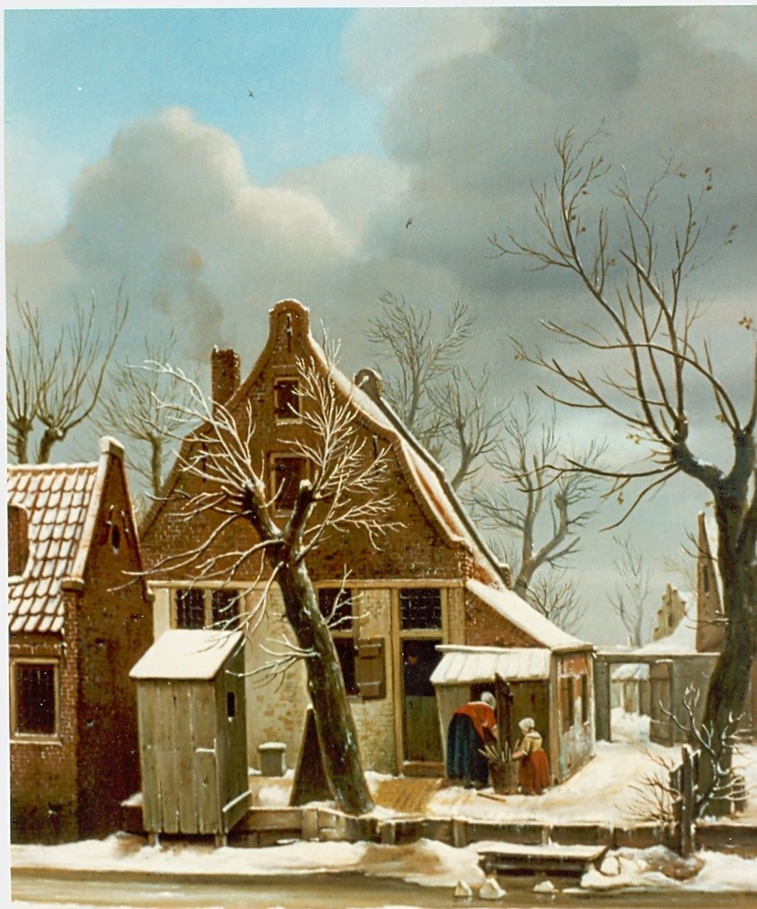 Hansen C.L.  | Carel Lodewijk Hansen, A farm in winter, Öl auf Leinwand 53,5 x 44,0 cm, signed l.r.