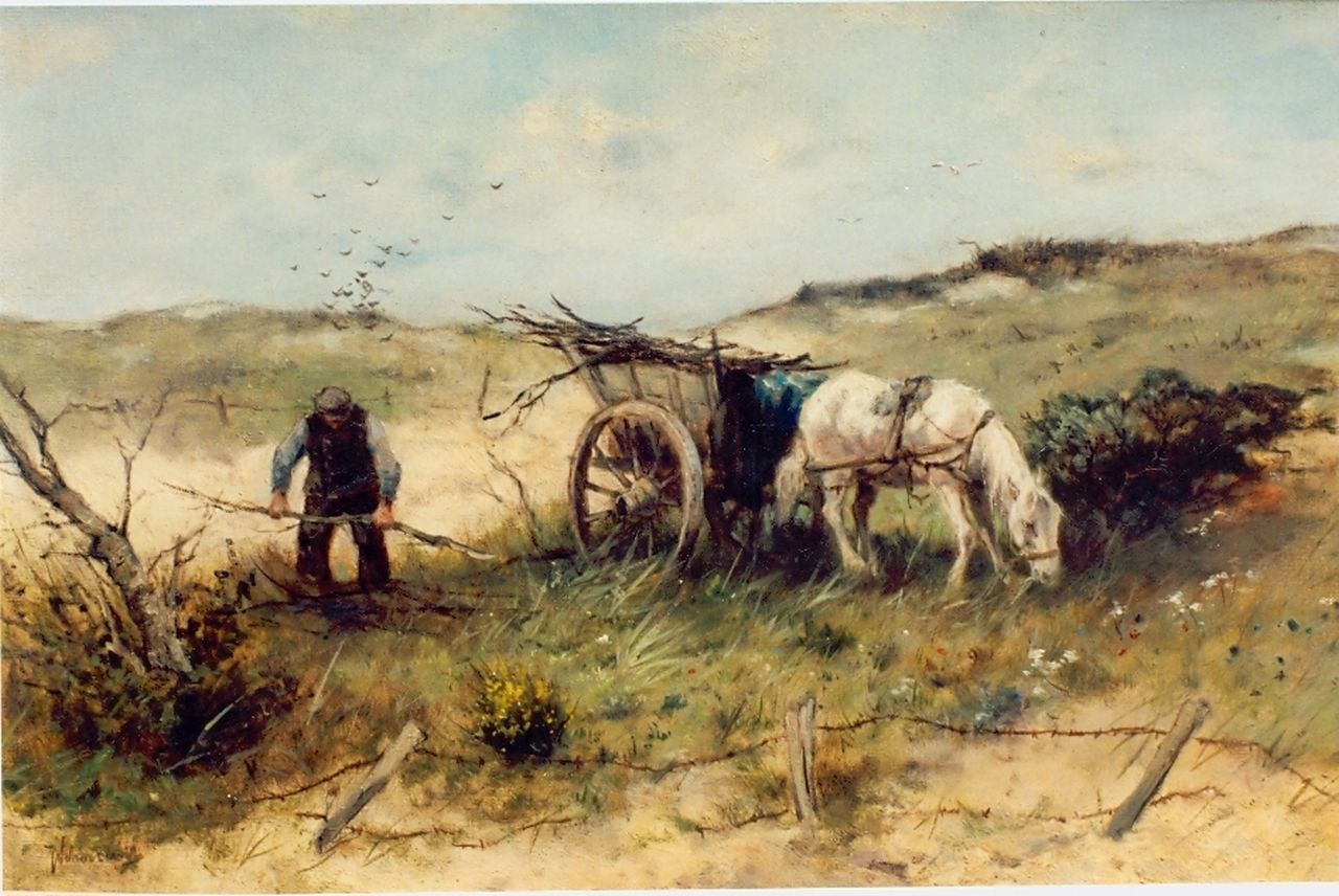 Scherrewitz J.F.C.  | Johan Frederik Cornelis Scherrewitz, Gathering wood, Öl auf Leinwand 41,0 x 61,4 cm, signed l.l.