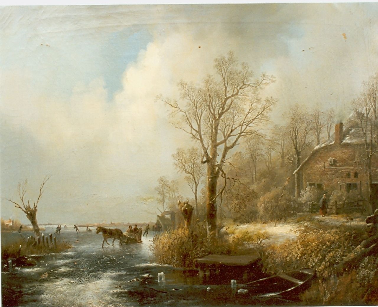 Spohler J.J.  | Jan Jacob Spohler, A winter landscape, Öl auf Holz 53,5 x 69,0 cm
