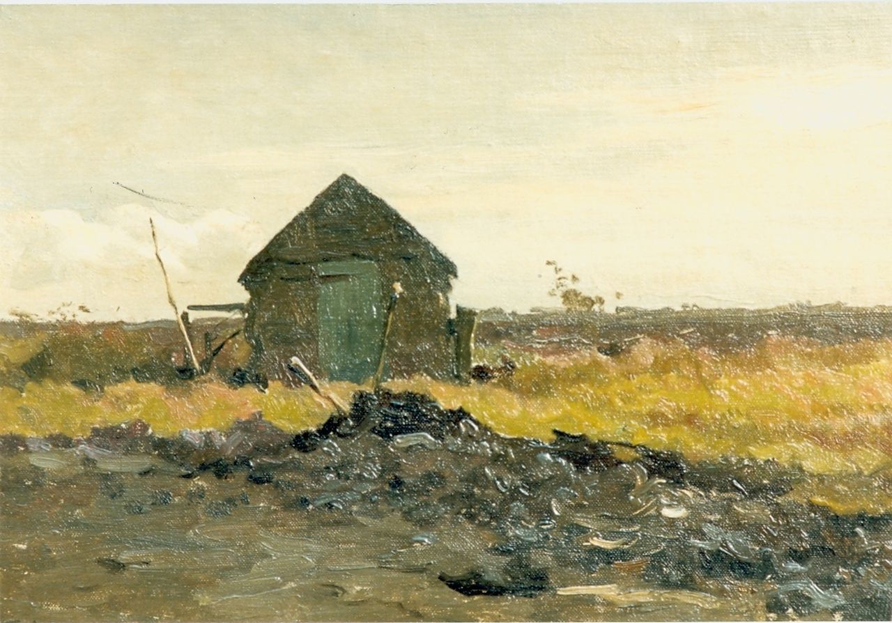 Tholen W.B.  | Willem Bastiaan Tholen, A shed, Öl auf Leinwand auf Holz 19,0 x 28,5 cm, signed l.l. und dated '04