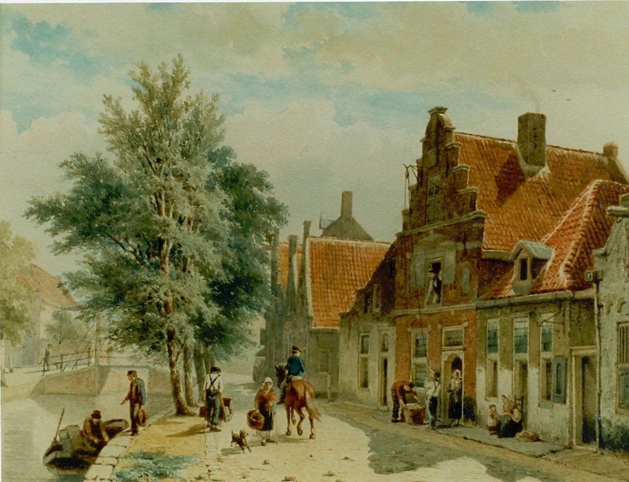 Springer C.  | Cornelis Springer, A view of the Burgwal, Haarlem, Aquarell auf Papier 30,5 x 40,5 cm, signed l.r. und dated 1843