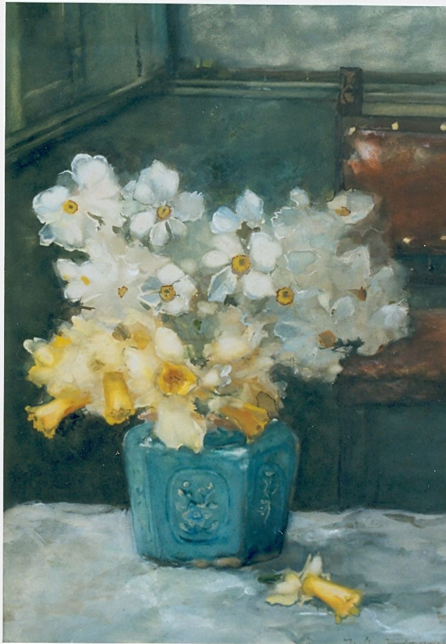 Weissenbruch W.J.  | 'Willem' Johannes Weissenbruch, Flower still life, Aquarell auf Papier 64,6 x 49,2 cm, signed l.r.