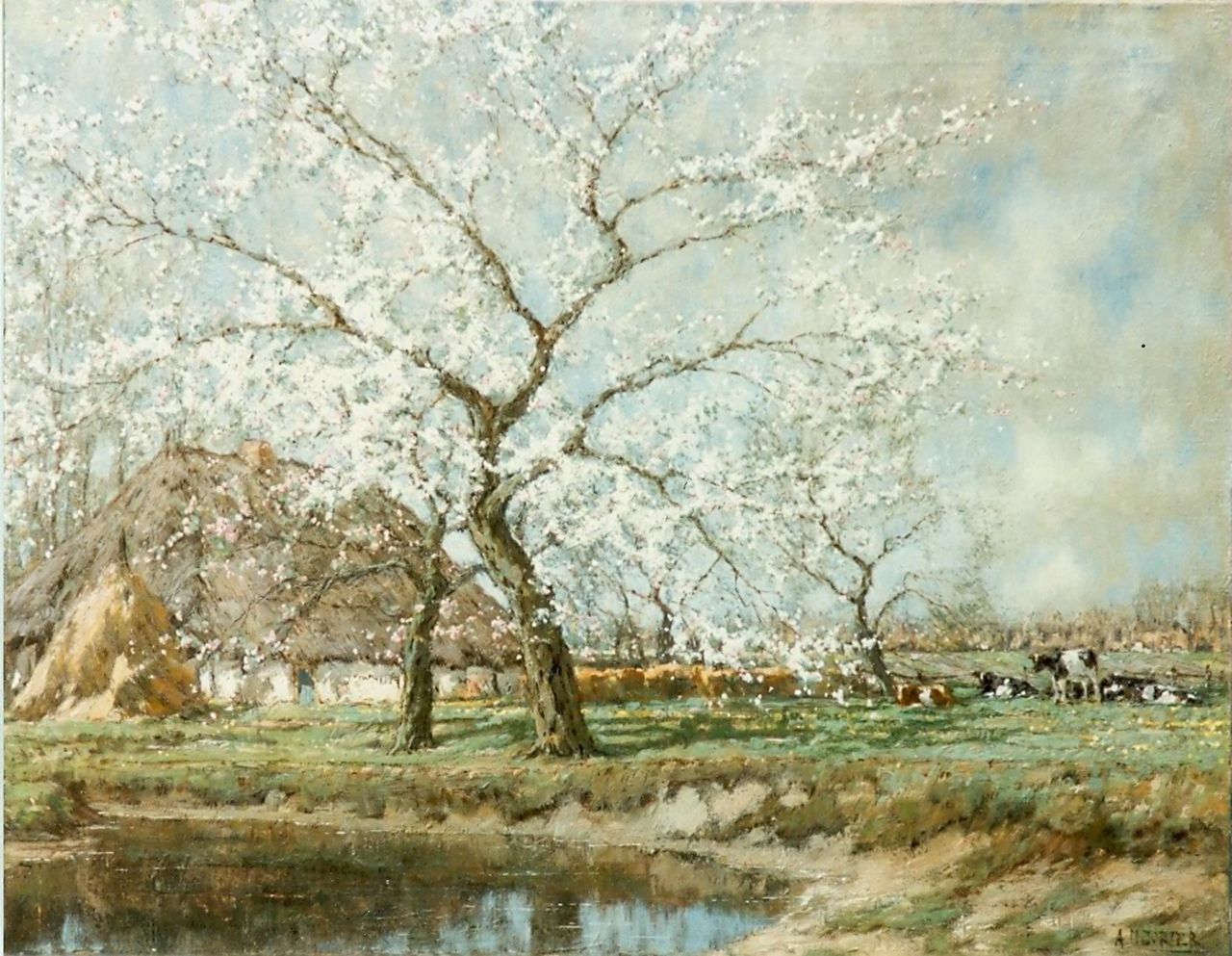 Gorter A.M.  | 'Arnold' Marc Gorter, An orchard, Öl auf Leinwand 75,4 x 96,3 cm, signed l.r.