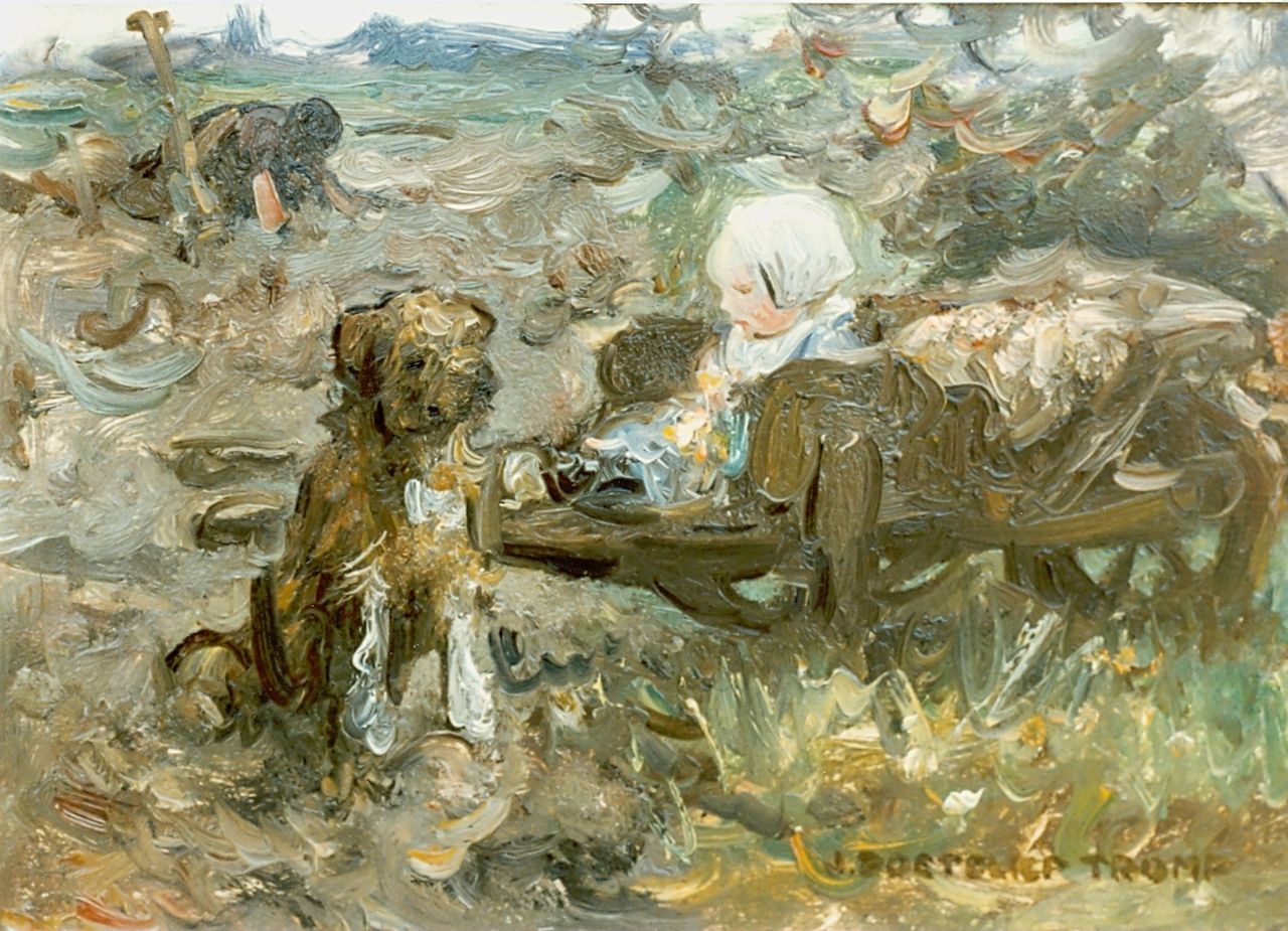 Zoetelief Tromp J.  | Johannes 'Jan' Zoetelief Tromp, Family in a field, Öl auf Holz 18,7 x 26,5 cm, signed l.r.
