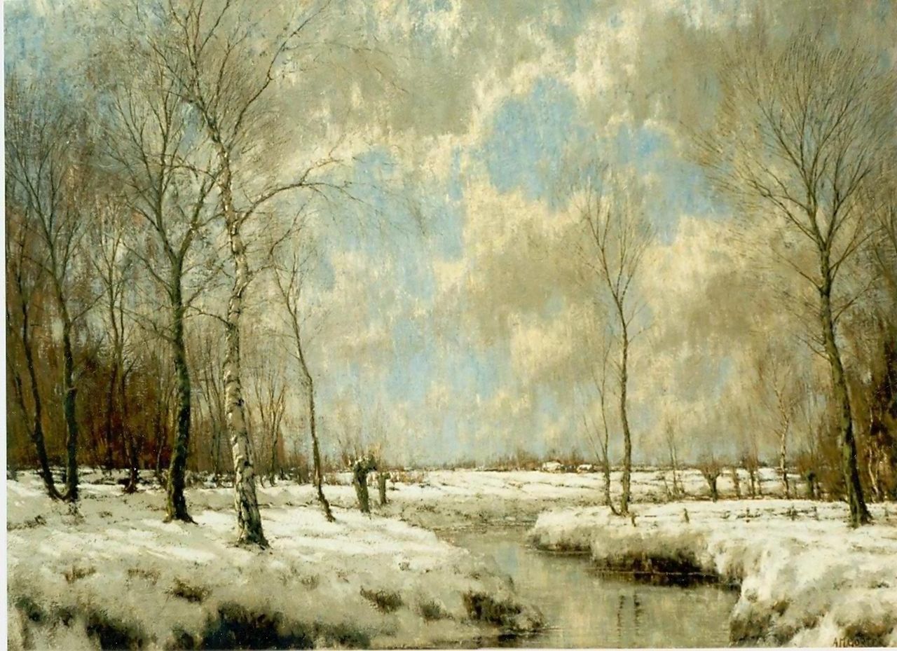 Gorter A.M.  | 'Arnold' Marc Gorter, A snow-covered landscape, Öl auf Leinwand 115,0 x 155,0 cm, signed l.r.