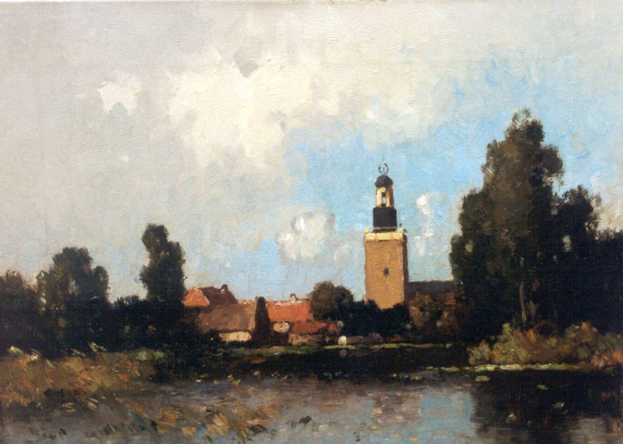 Knikker A.  | Aris Knikker, View of Nieuwkoop, Öl auf Leinwand 30,2 x 40,2 cm, signed l.r. with pseudonym W. Markenstein