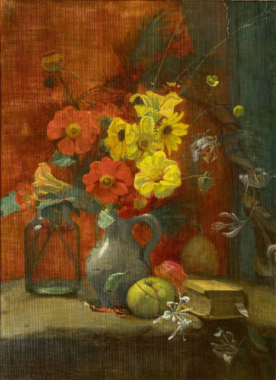 Meiners P.  | Pieter 'Piet' Meiners, Ewijckshoeve: Blumenstilleben, Öl auf Leinwand 64,3 x 47,3 cm, Unterzeichnet l.u. und datiert '97