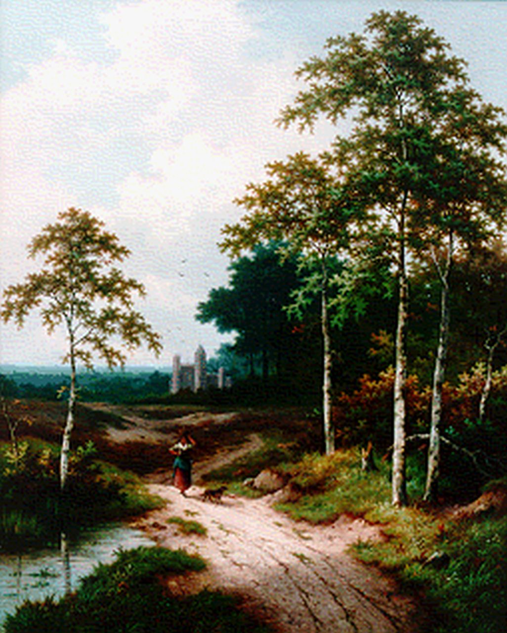 Koekkoek P.H.  | Pieter Hendrik 'H.P.' Koekkoek, Sommerwaldlandschaft, Öl auf Leinwand 81,0 x 64,7 cm, Unterzeichnet M.u.