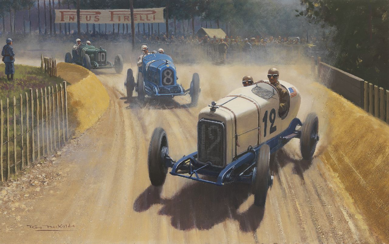 Nockolds R.A.  | Roy Anthony Nockolds, Jimmy Murphy wins the Grand Prix of Le Mans in his Duesenberg, 1921, Öl auf Malereifaser 63,0 x 101,1 cm, signed l.l.