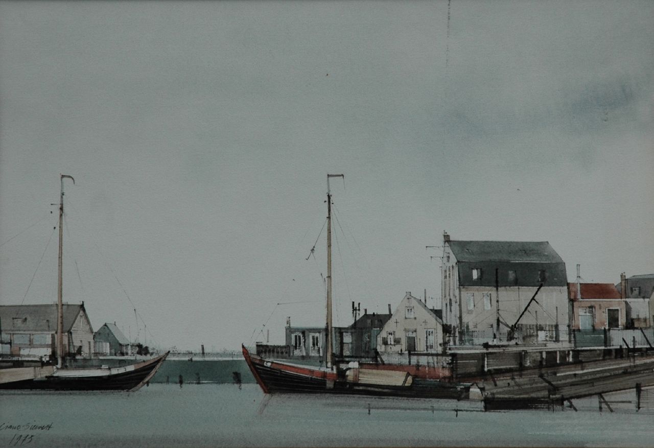 Siewert F.  | Feliciano 'Ciano' Siewert, Harbour, Aquarell auf Papier 45,5 x 65,5 cm, signed l.l. und dated 1975