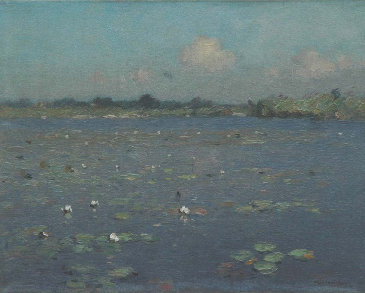 Knikker A.  | Aris Knikker, Water lilies, Öl auf Leinwand 24,4 x 30,4 cm, signed l.r.