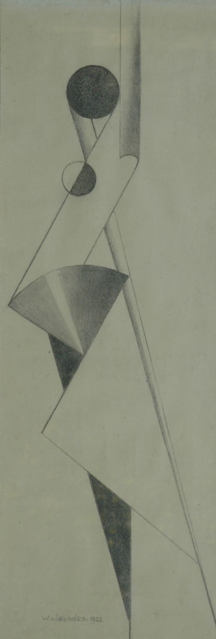 Leusden W. van | Willem van Leusden, A dancer, Schwarze Kreide auf Papier 73,5 x 26,0 cm, signed l.l. und dated 1922