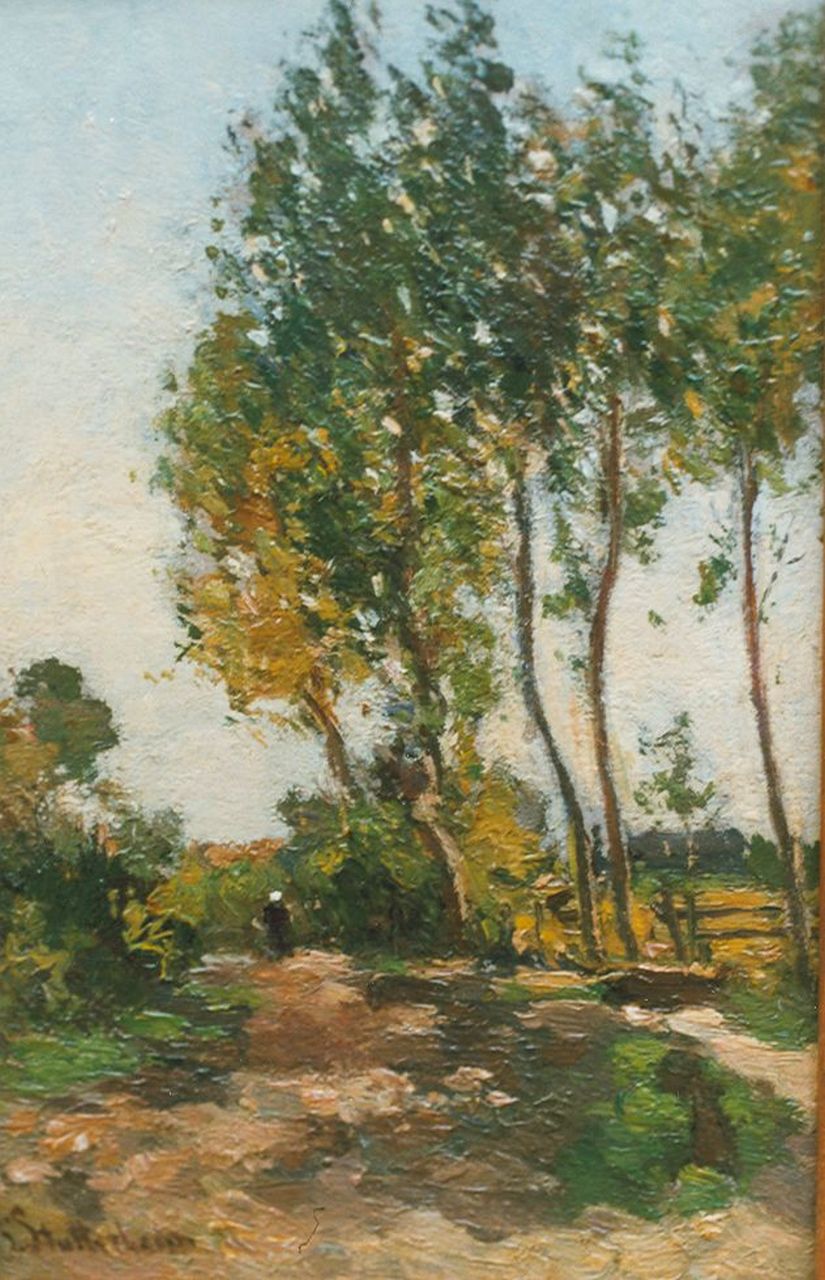 Stutterheim L.P.  | Lodewijk Philippus 'Louis' Stutterheim, A country road, Öl auf Holz 24,8 x 16,4 cm, signed l.l.