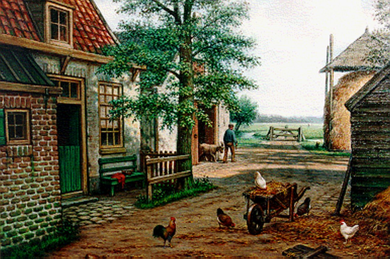 Koekkoek II M.A.  | Marinus Adrianus Koekkoek II, Chickens on a yard, Öl auf Leinwand 50,5 x 71,0 cm, signed l.l.