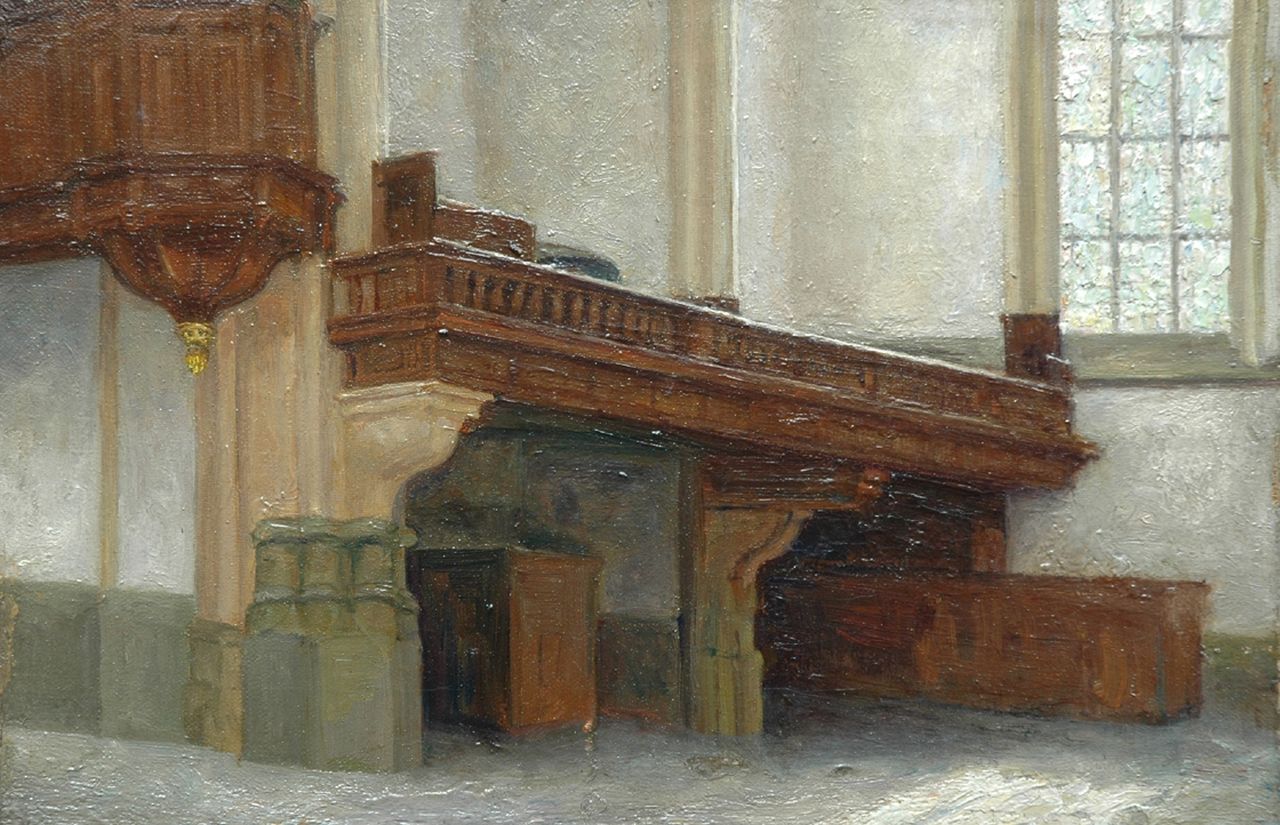 Fritzlin M.C.L.  | Maria Charlotta 'Louise' Fritzlin, A church interior, Öl auf Leinwand 21,8 x 32,7 cm, signed l.r.