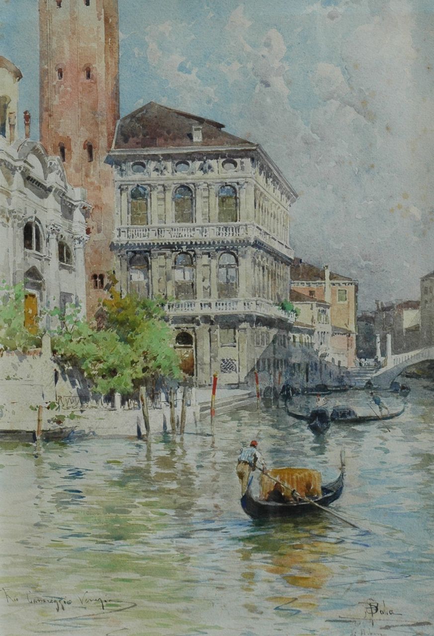 Sala P.  | Paolo Sala, A view of Canareggio, Venice, Aquarell auf Papier 52,5 x 36,9 cm, signed l.r.