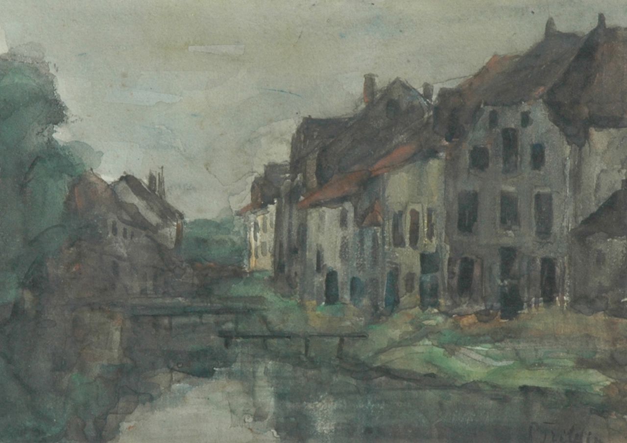 Fritzlin M.C.L.  | Maria Charlotta 'Louise' Fritzlin, A view of a village in Belgium, Aquarell auf Papier 17,8 x 25,0 cm, signed l.r.