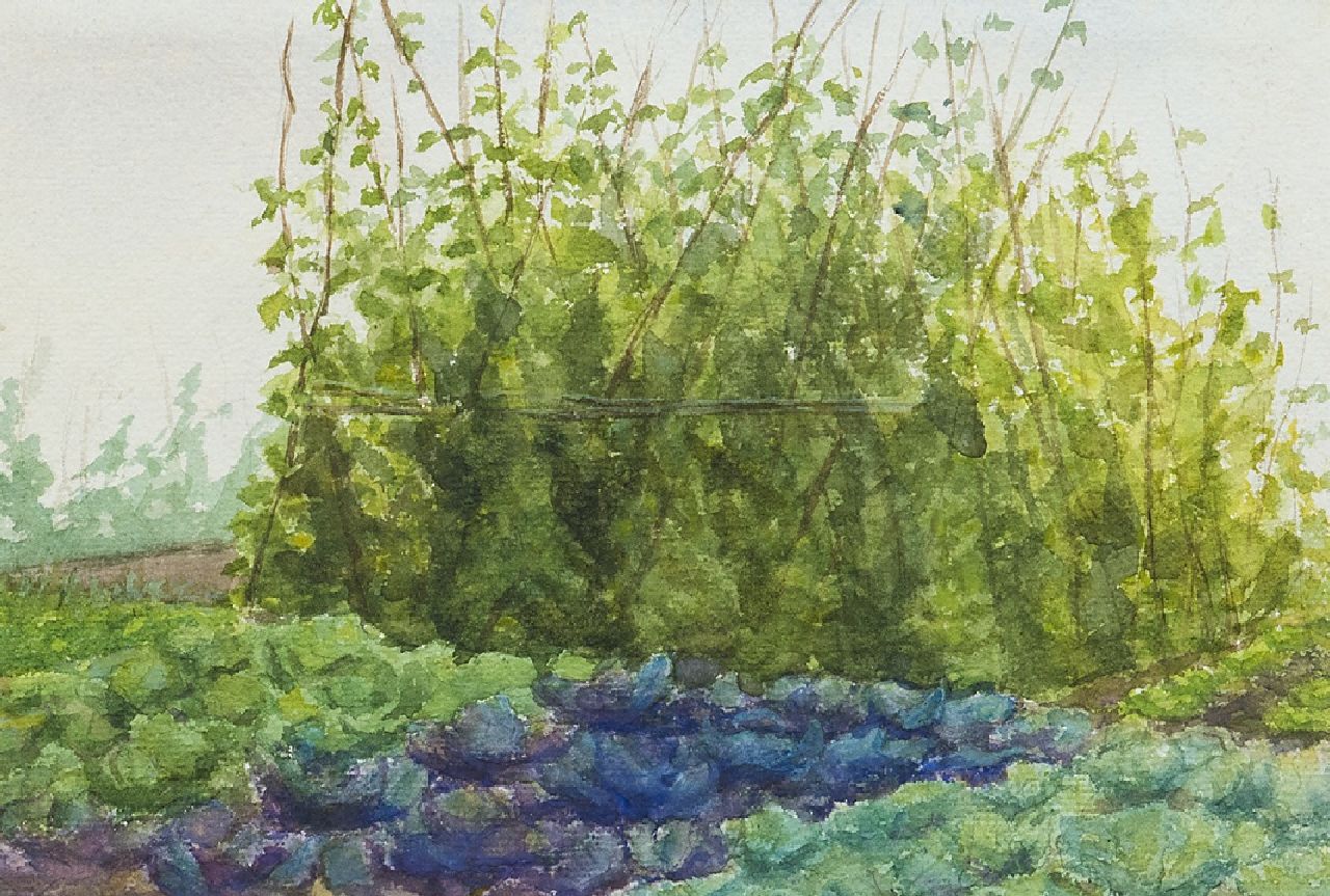 Fritzlin M.C.L.  | Maria Charlotta 'Louise' Fritzlin, Gemüsegarten, Aquarell auf Papier 18,7 x 27,6 cm, datiert '97 im Verso