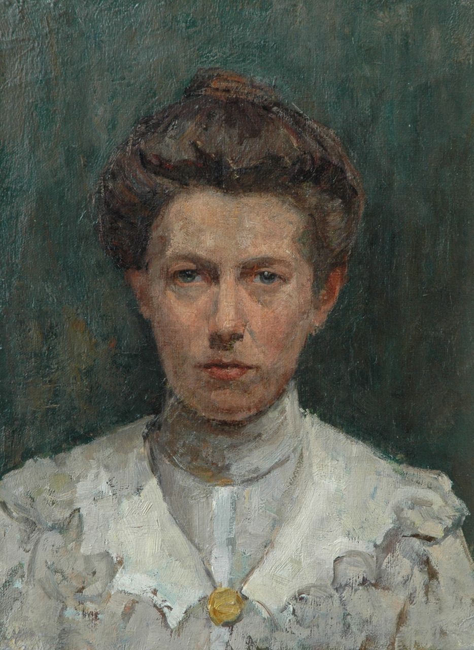 Fritzlin M.C.L.  | Maria Charlotta 'Louise' Fritzlin, Woman with pinned up hair, Öl auf Leinwand 36,0 x 27,0 cm, painted 1908