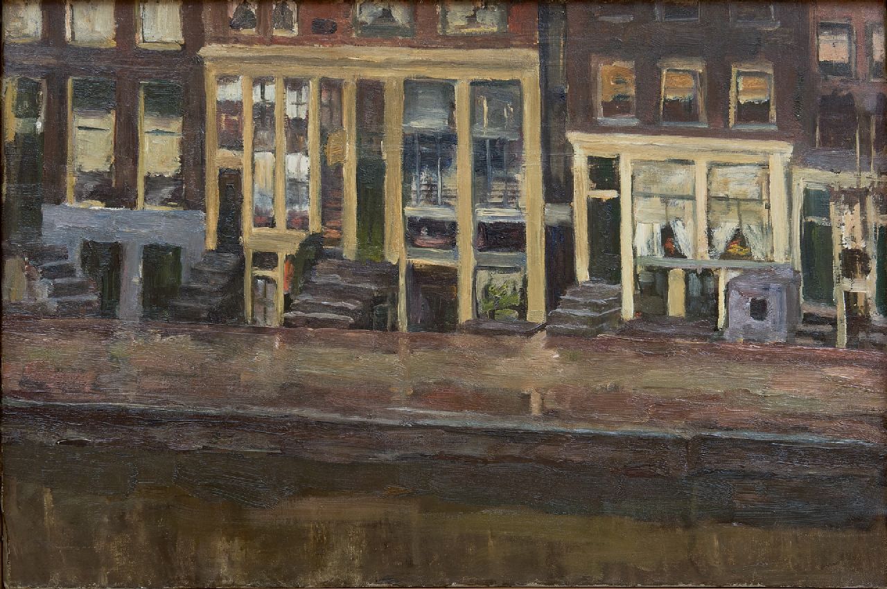 Fritzlin M.C.L.  | Maria Charlotta 'Louise' Fritzlin, Alte Häuser am Appelmarkt, Amsterdam, Öl auf Leinwand 40,6 x 60,5 cm, zu datieren um 1890-1895