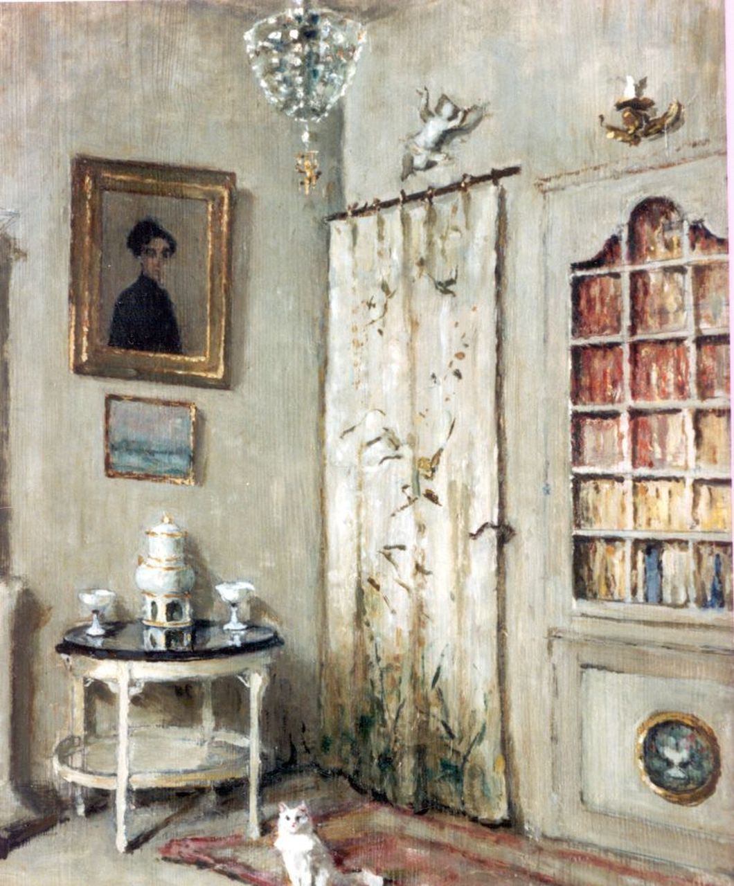 Dam van Isselt L. van | Lucie van Dam van Isselt, Interior, Öl auf Holz 57,6 x 47,0 cm, signed l.r.