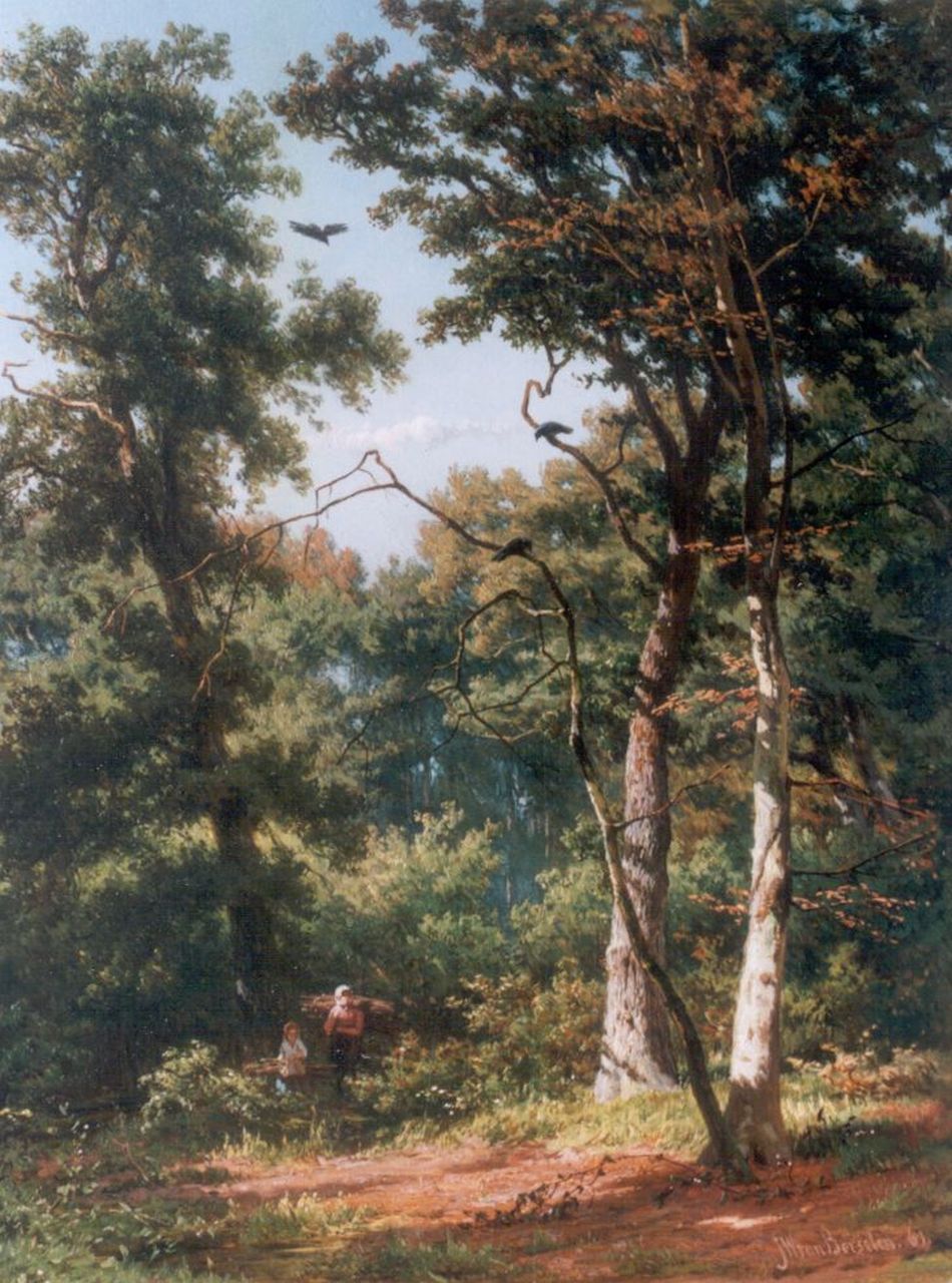 Borselen J.W. van | Jan Willem van Borselen, Gathering wood, Öl auf Holz 38,7 x 29,9 cm, signed l.r. und dated '66