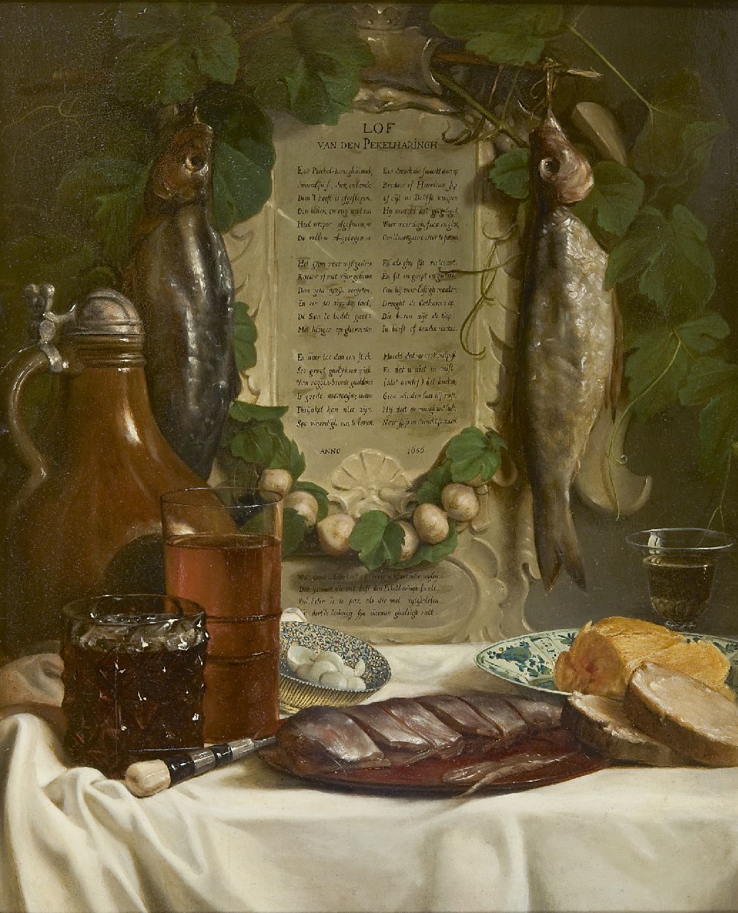 Brehmer E.  | Emil Brehmer, The 'Lof van de pekelharing': Ode to the pekelharing, Öl auf Tafel 55,5 x 45,0 cm