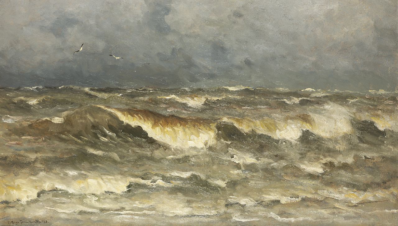 Munthe G.A.L.  | Gerhard Arij Ludwig 'Morgenstjerne' Munthe, The North Sea, Öl auf Leinwand 68,2 x 116,5 cm, signed l.l. und dated 1913