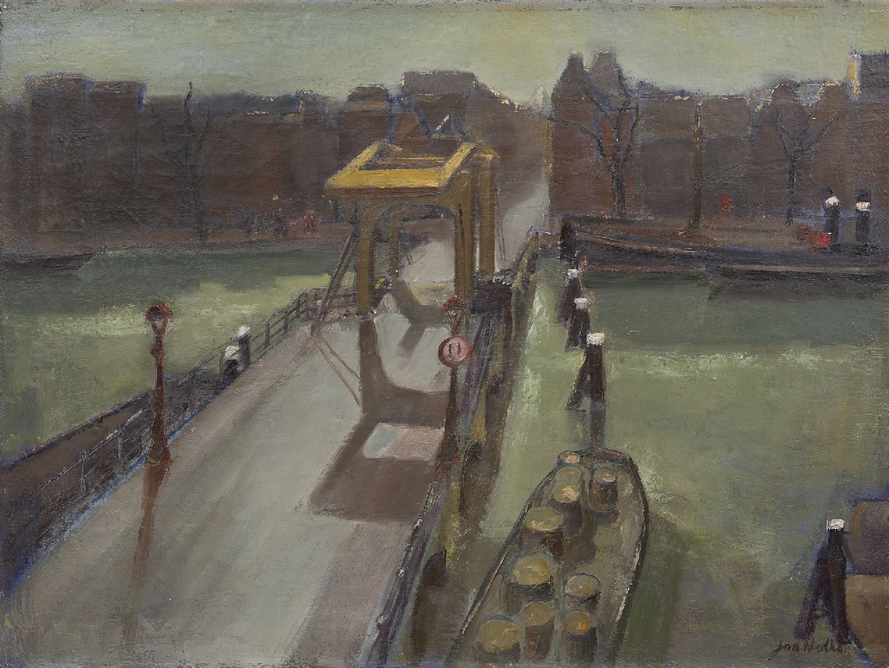 Jan Nolte | Die Magere Brug, Amsterdam, Öl auf Leinwand, 60,5 x 80,3 cm, Unterzeichnet r.u. und verso