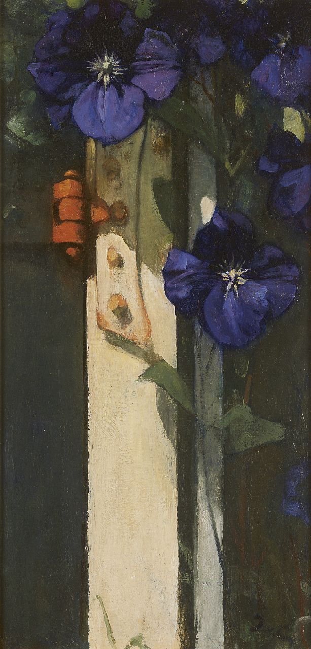 Looy J. van | Jacobus van Looy, Clematis, Öl auf Holz 50,2 x 24,8 cm, signed l.r. with initials