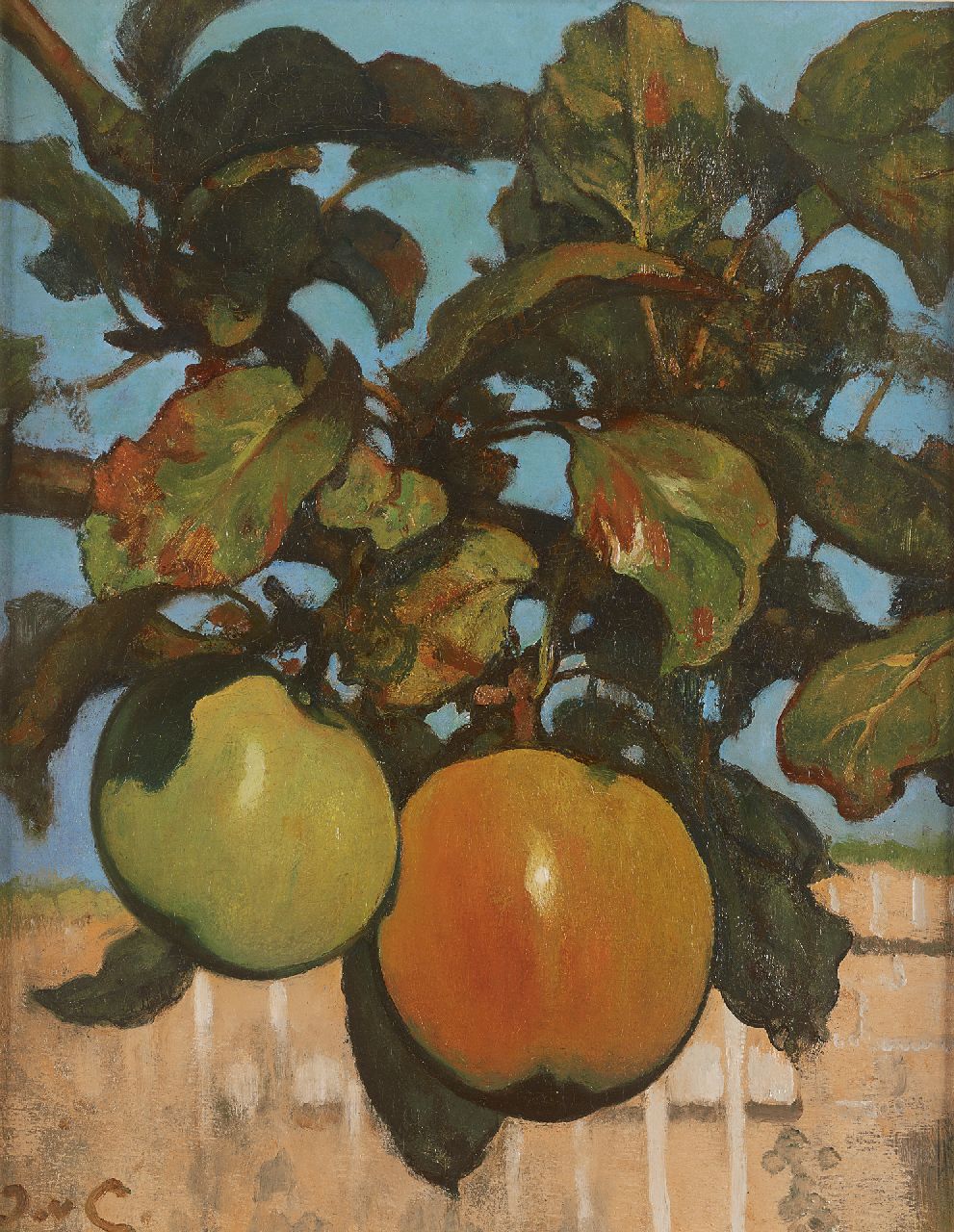 Looy J. van | Jacobus van Looy, Apples, Öl auf Holz 37,1 x 29,2 cm, signed l.l. with initials