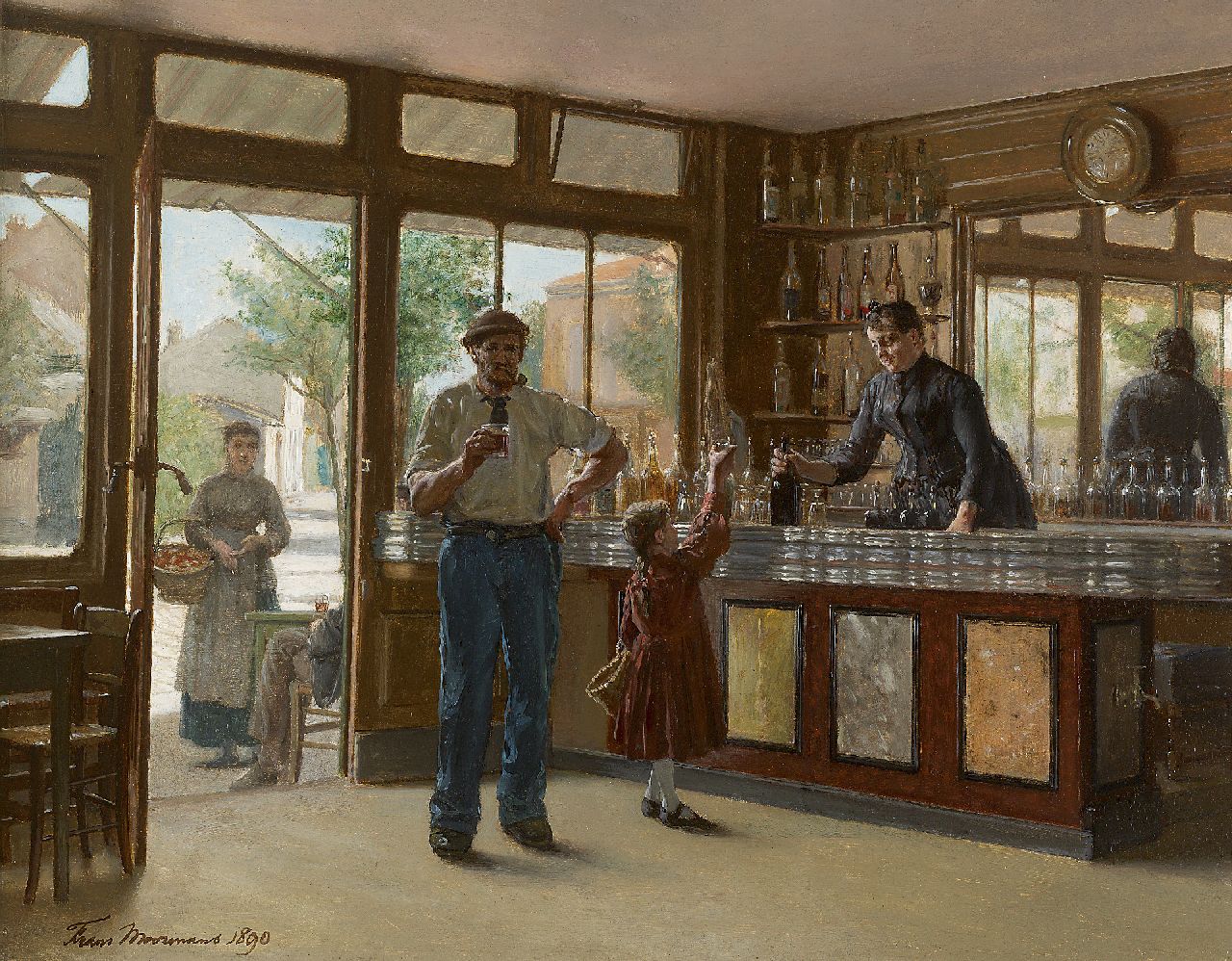 Frans Moormans | Au comptoir, Öl auf Holz, 36,7 x 46,1 cm, signed l.l. und dated 1890