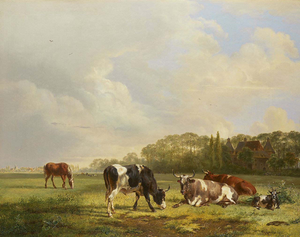 Os P.G. van | Pieter Gerardus van Os, Cattle at pasture, Öl auf Leinwand 69,7 x 88,0 cm, signed r.o.c. und dated 1834