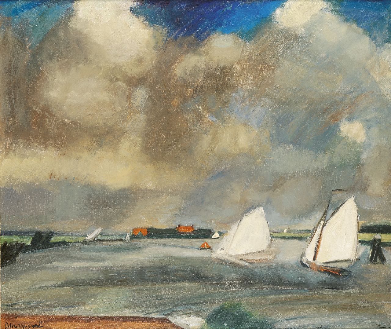 Wijngaerdt P.T. van | Petrus Theodorus 'Piet' van Wijngaerdt, The Nieuwe Meer near Amsterdam, Öl auf Leinwand 85,6 x 100,0 cm, signed l.l. und 2nd half 1920's