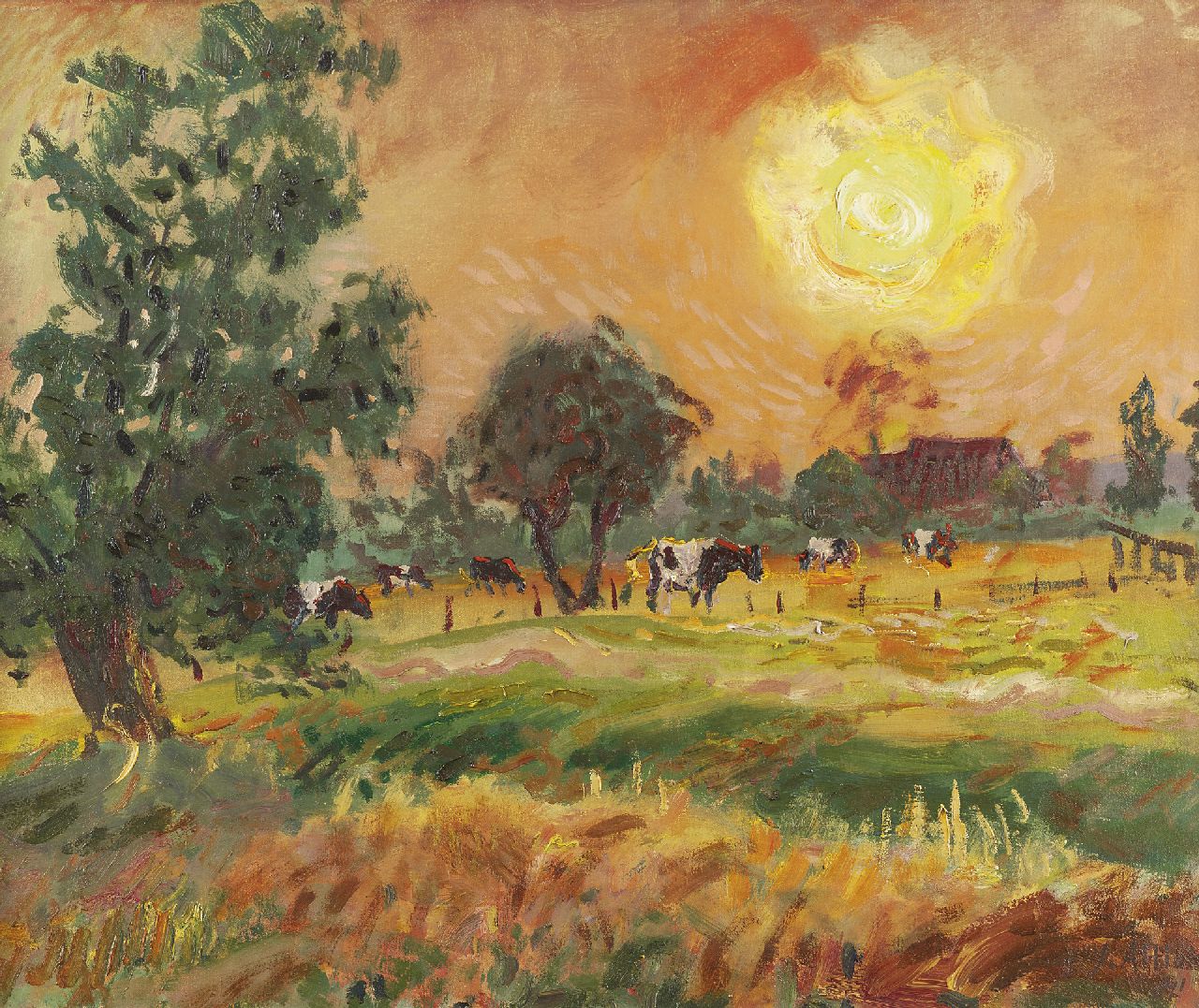 Altink J.  | Jan Altink, Cows in the evening sun, Öl auf Leinwand 50,0 x 60,3 cm, signed l.r. und datiert '41
