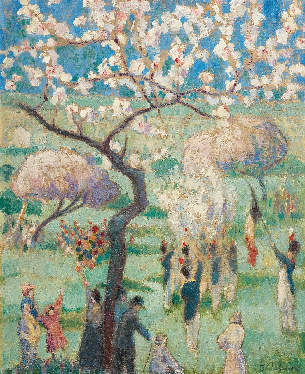 Fernand Verhaegen | Das St. Rolende Fest, Gerpinnes, Öl auf Leinwand, 54,5 x 44,7 cm, Unterzeichnet r.u. und zu datieren um 1913